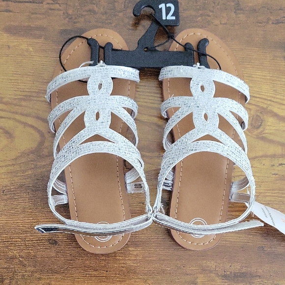 wonder nation Other - Girls Silver Sparkly Strappy Sandals Size 12 NWT